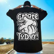 -1883 OVERSIZE M-4XL tshirt ͼ ŮԴ װ ϴ»ϴ ɫ